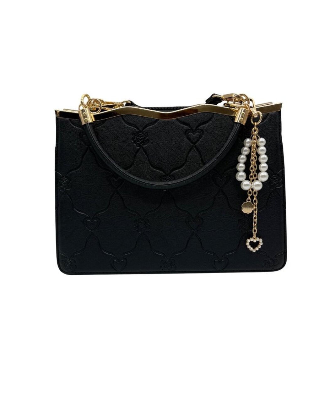 Like Dreams Black Signature Faux Leather Satchel